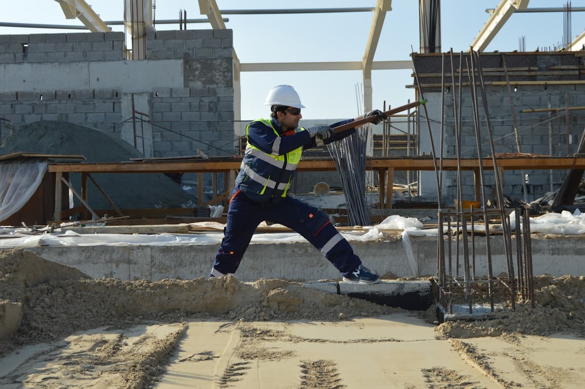Worker in safety gear